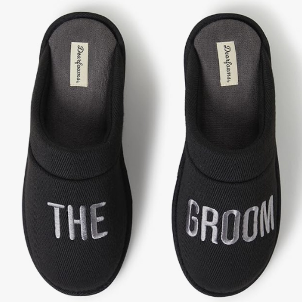 The Groom Slippers by Dearfoams Size Mens 9-10